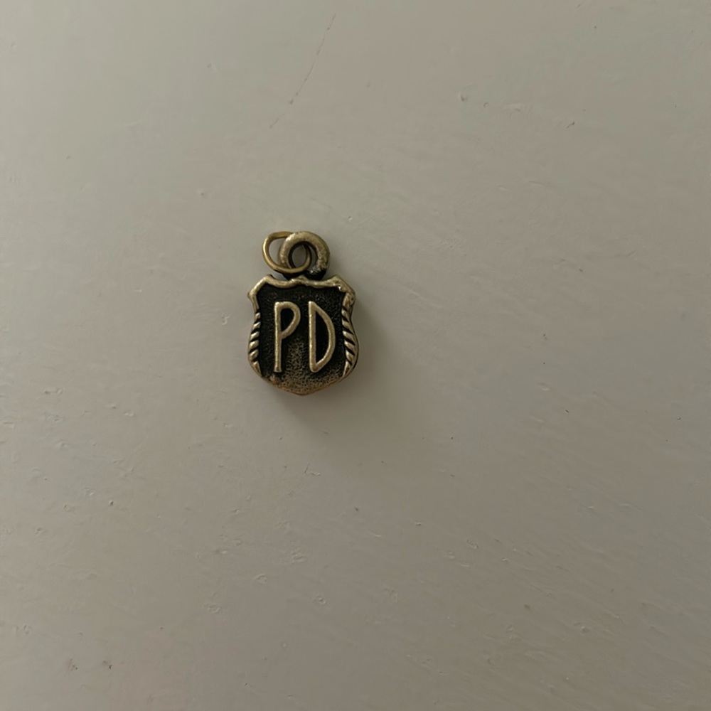 Small bronze Police Department badge Charm